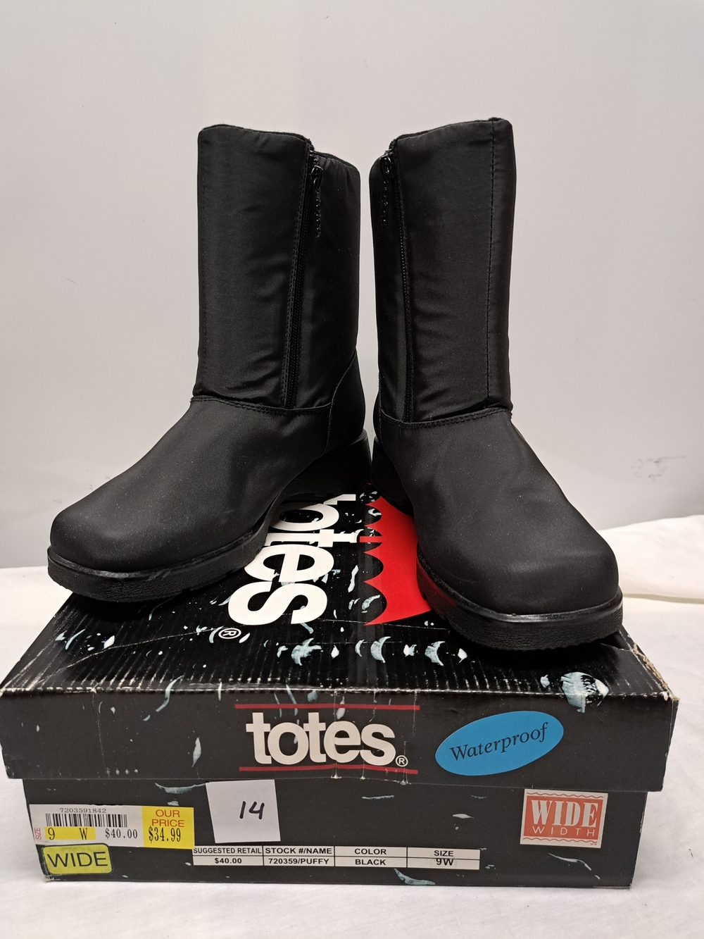 totes Kids' Black Waterproof Winter Boots - Wide